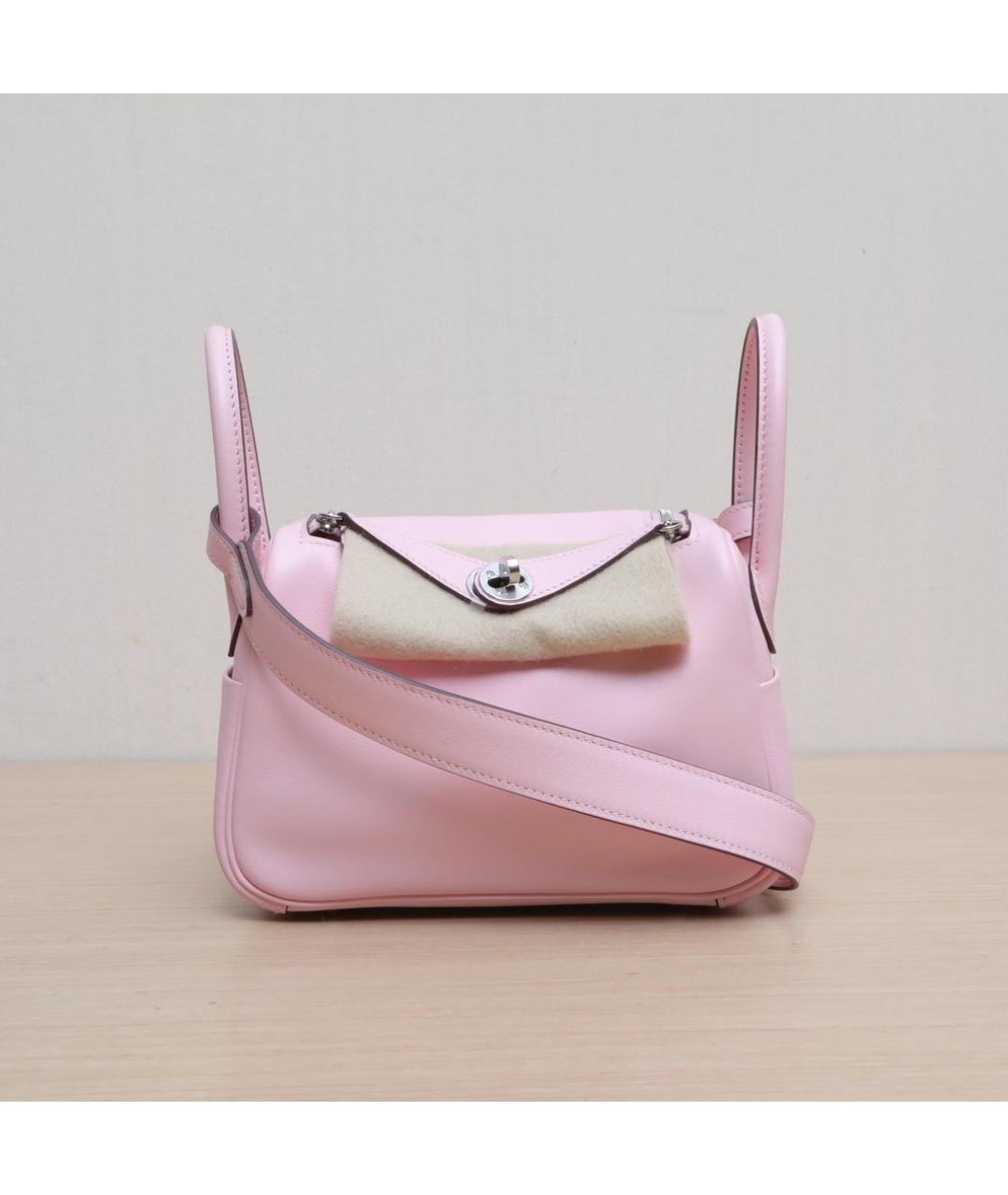 HERMES Розовая кожаная сумка через плечо, фото 3