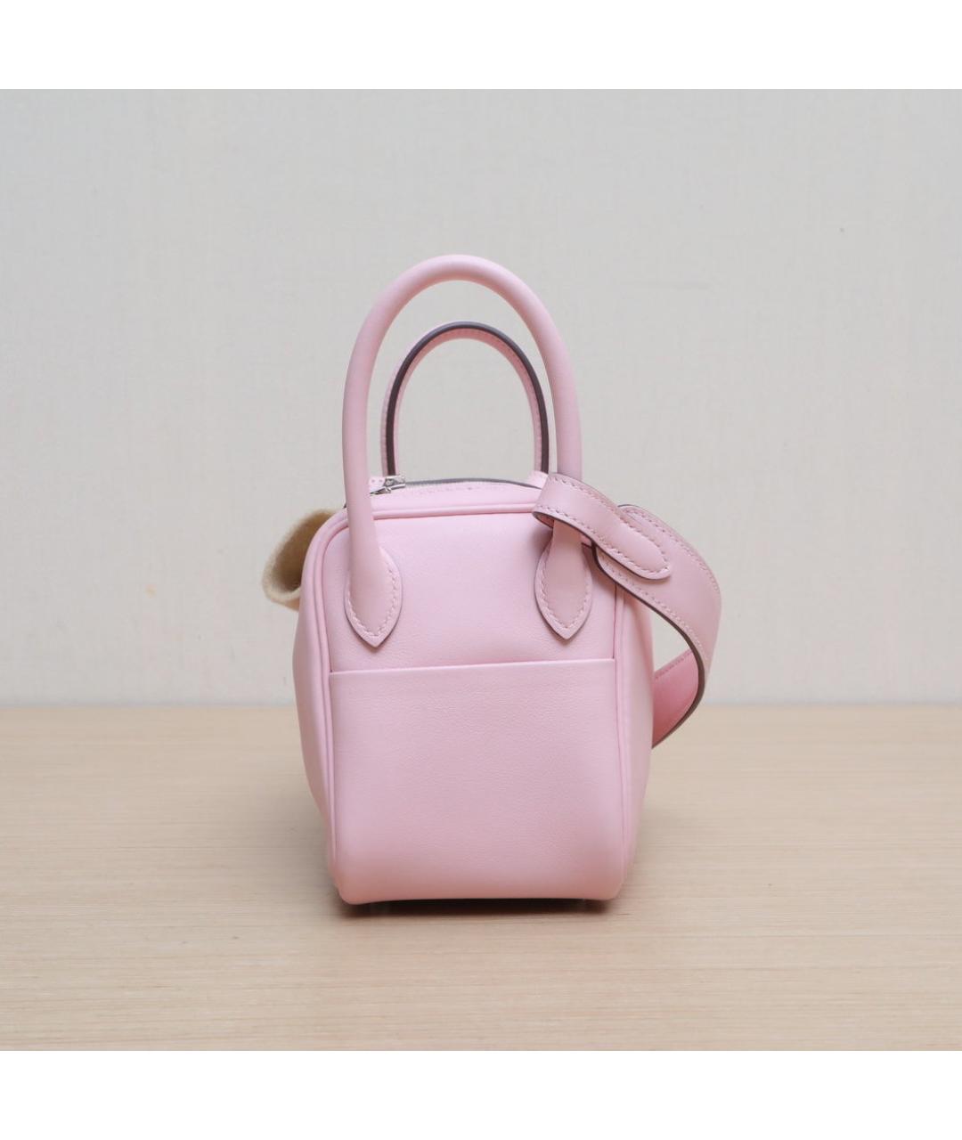 HERMES Розовая кожаная сумка через плечо, фото 5