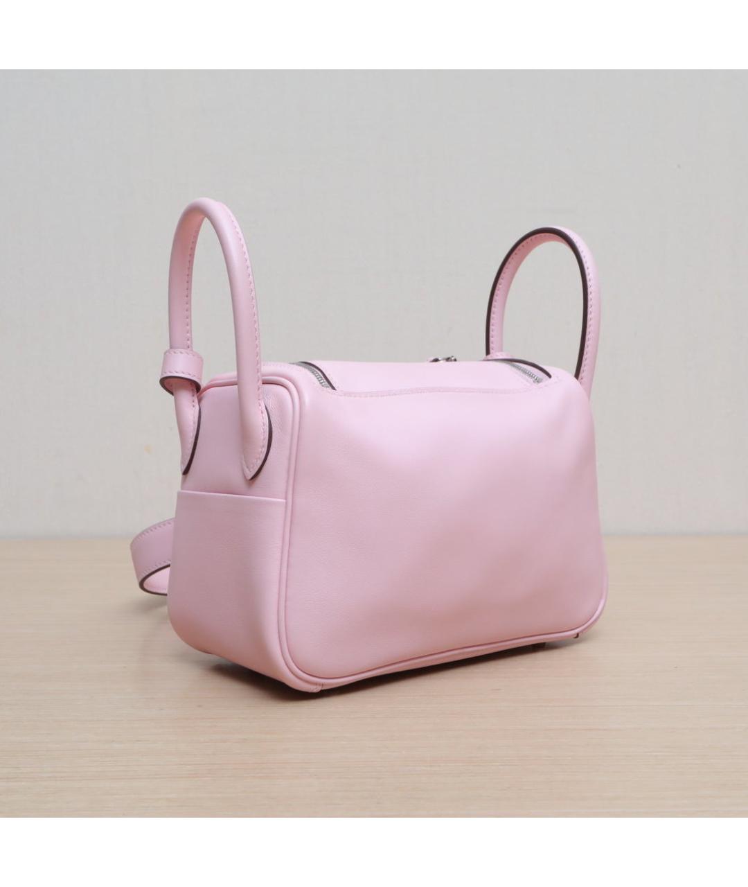 HERMES Розовая кожаная сумка через плечо, фото 6