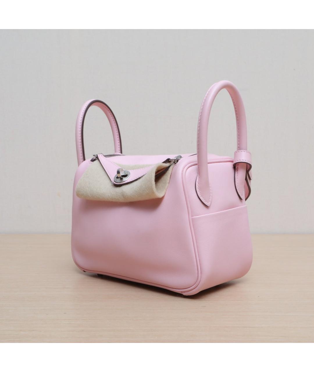HERMES Розовая кожаная сумка через плечо, фото 4