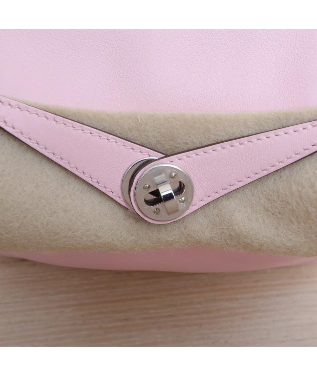 HERMES Розовая кожаная сумка через плечо, фото 8