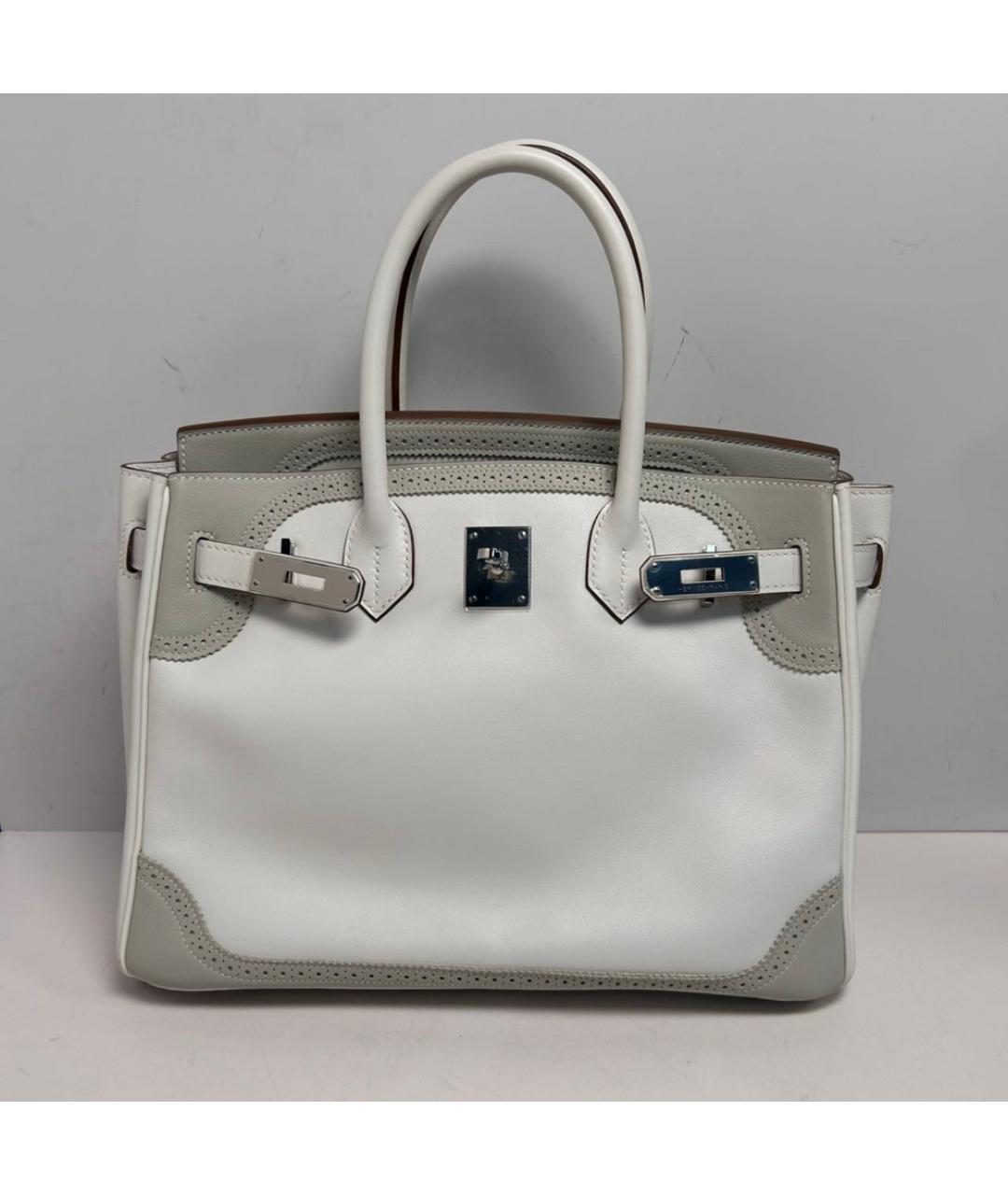 HERMES Серая кожаная сумка через плечо, фото 9