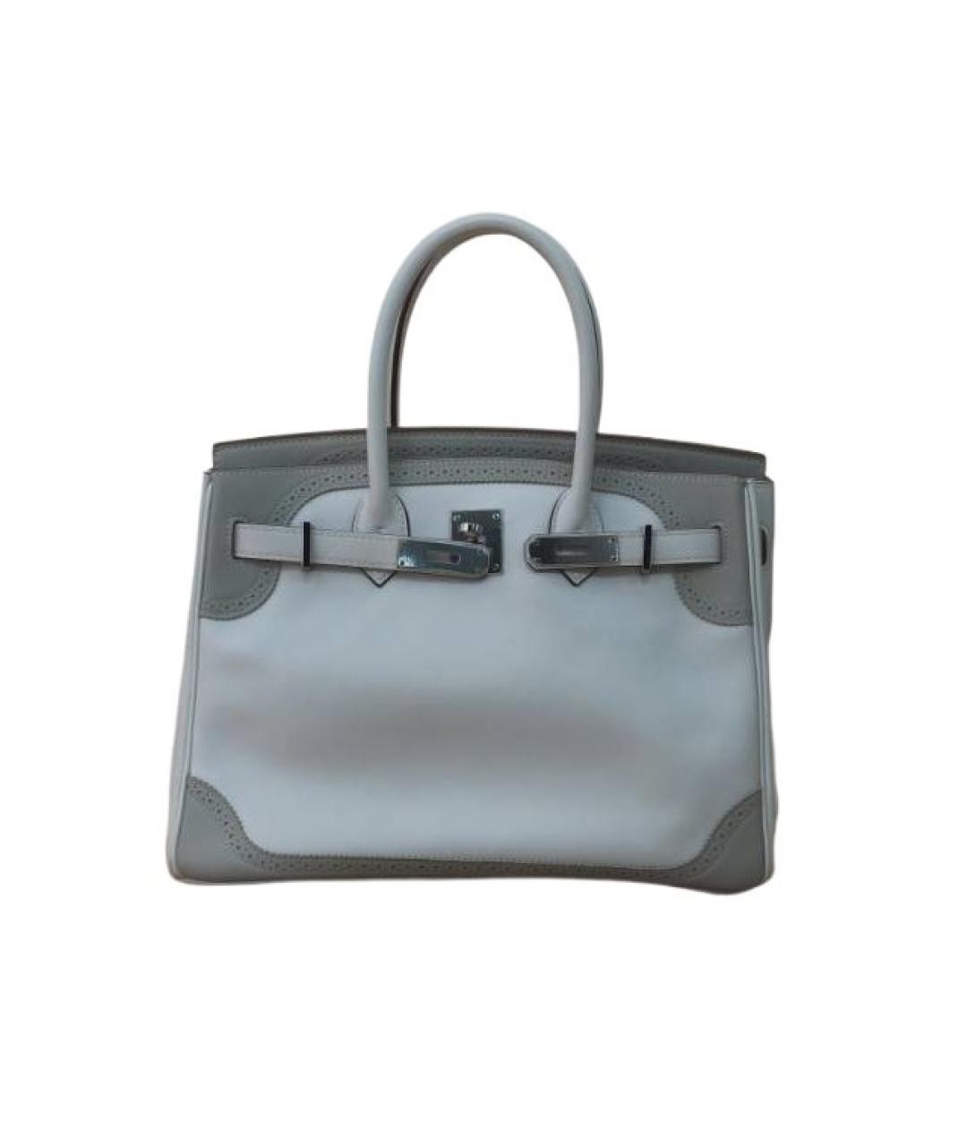 HERMES Серая кожаная сумка через плечо, фото 1