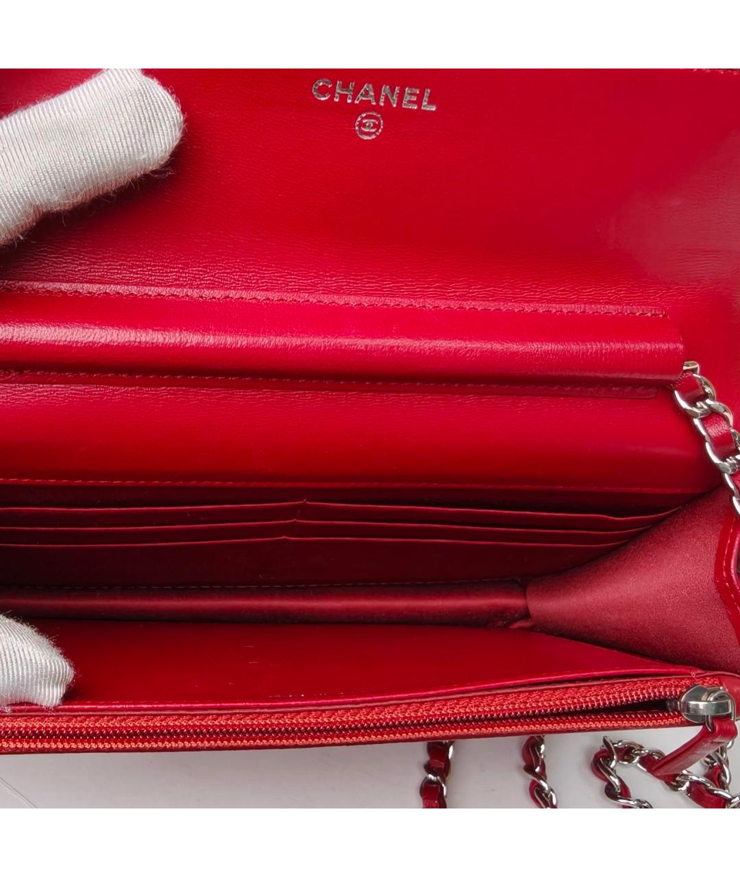 CHANEL Красная кожаная сумка через плечо, фото 8