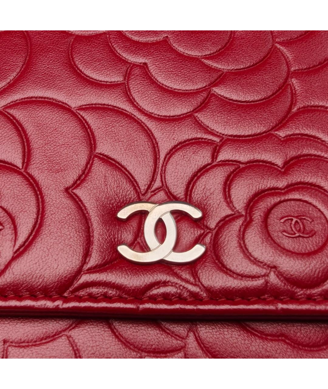 CHANEL Красная кожаная сумка через плечо, фото 7