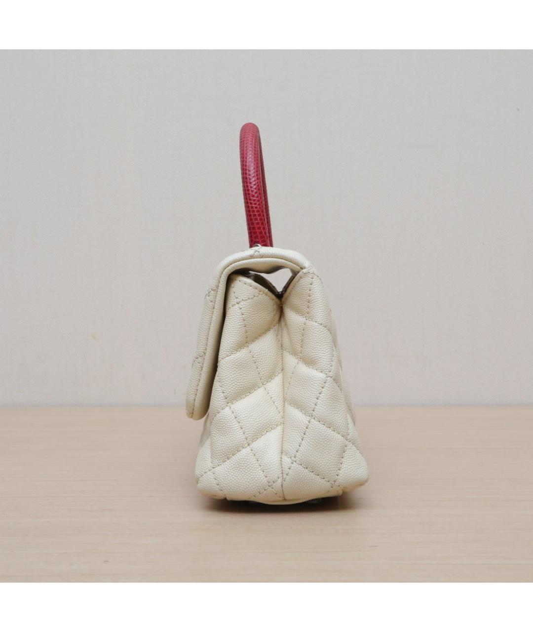 CHANEL Бежевая кожаная сумка через плечо, фото 4