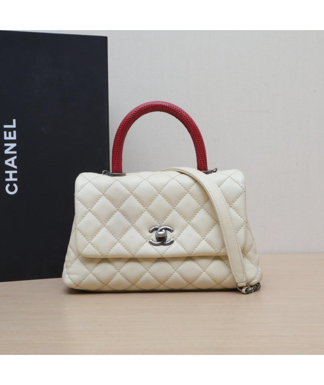 CHANEL Бежевая кожаная сумка через плечо, фото 2