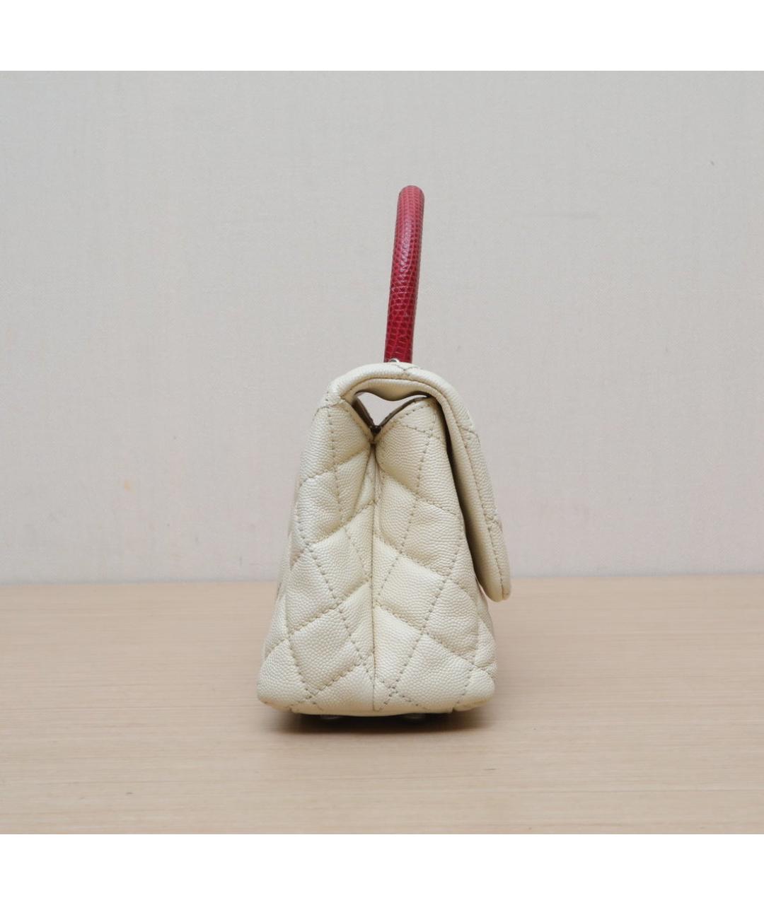 CHANEL Бежевая кожаная сумка через плечо, фото 5