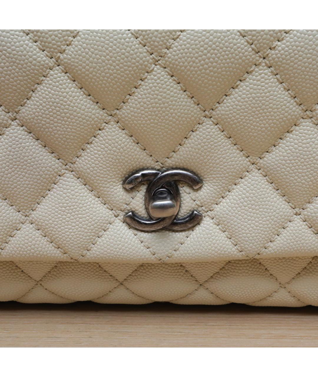 CHANEL Бежевая кожаная сумка через плечо, фото 7