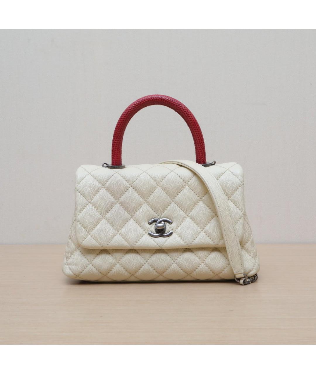 CHANEL Бежевая кожаная сумка через плечо, фото 3