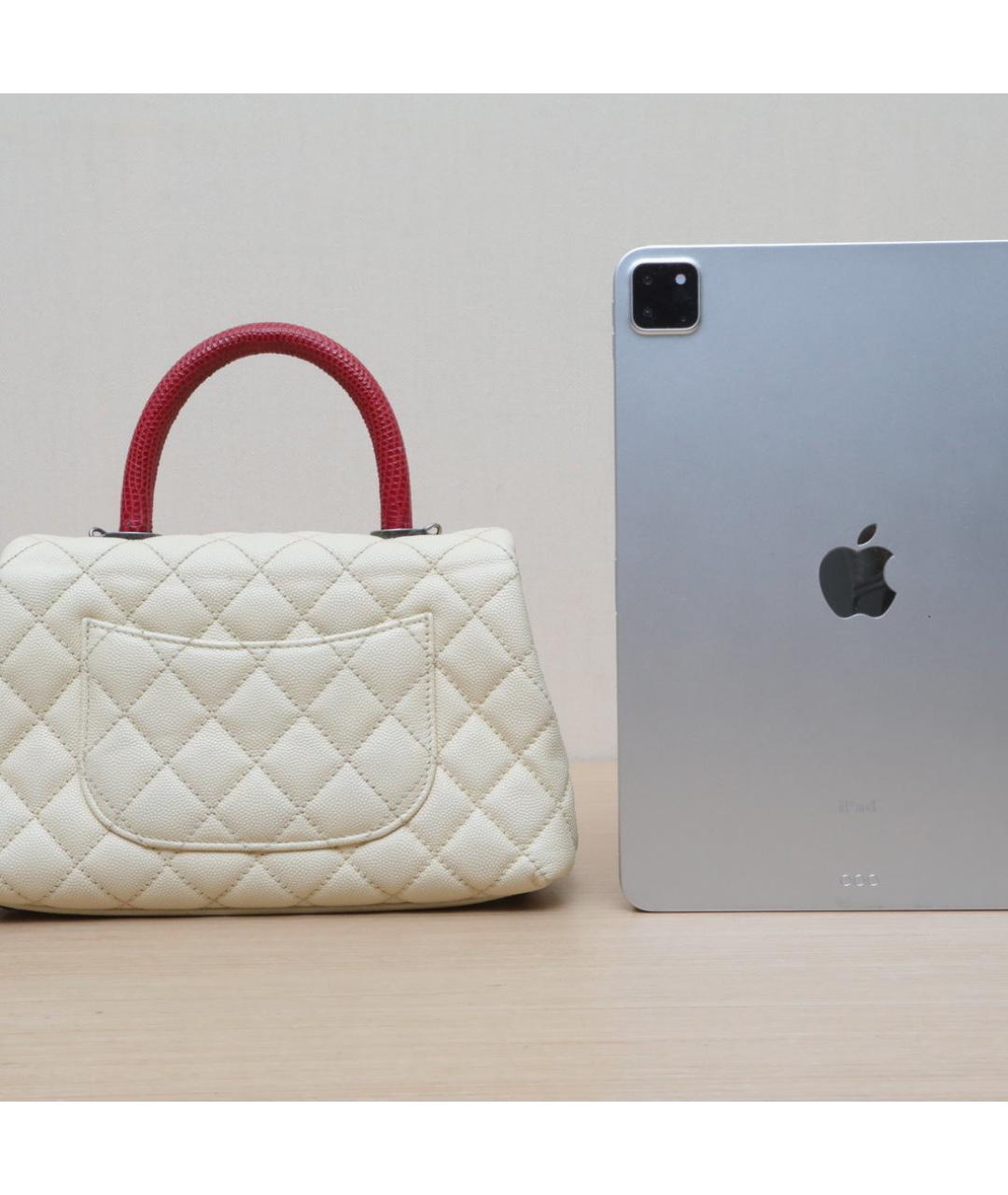 CHANEL Бежевая кожаная сумка через плечо, фото 6