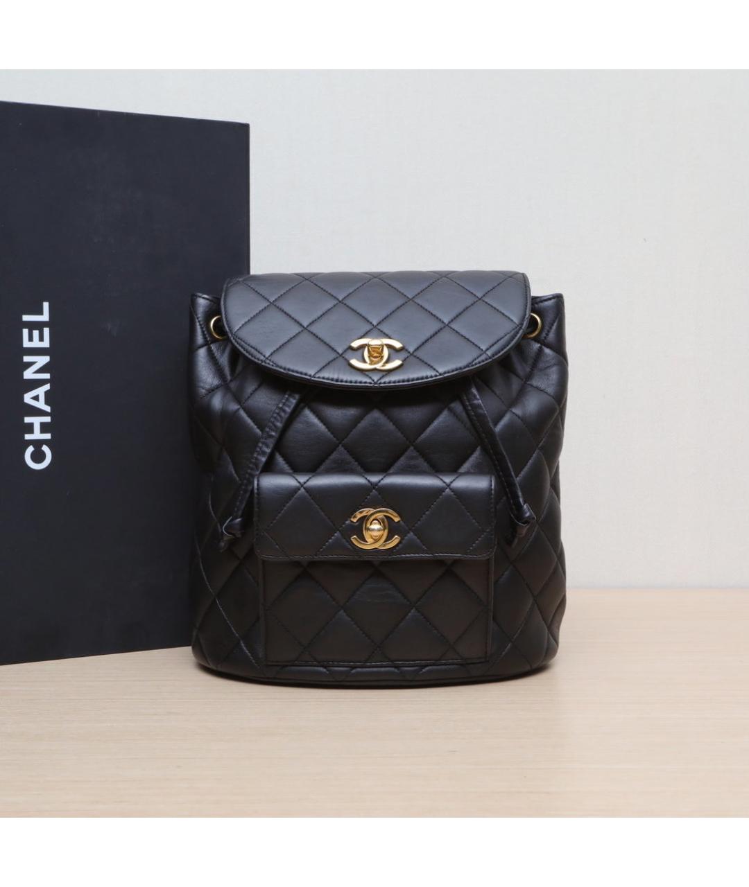 CHANEL Черный кожаный рюкзак, фото 2