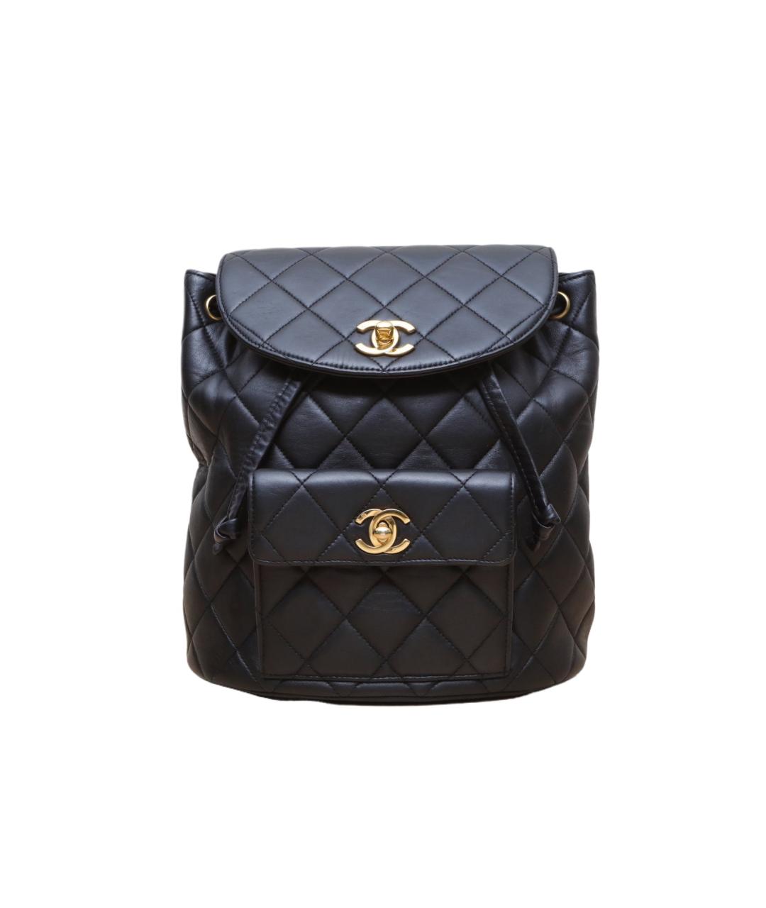 CHANEL Черный кожаный рюкзак, фото 1