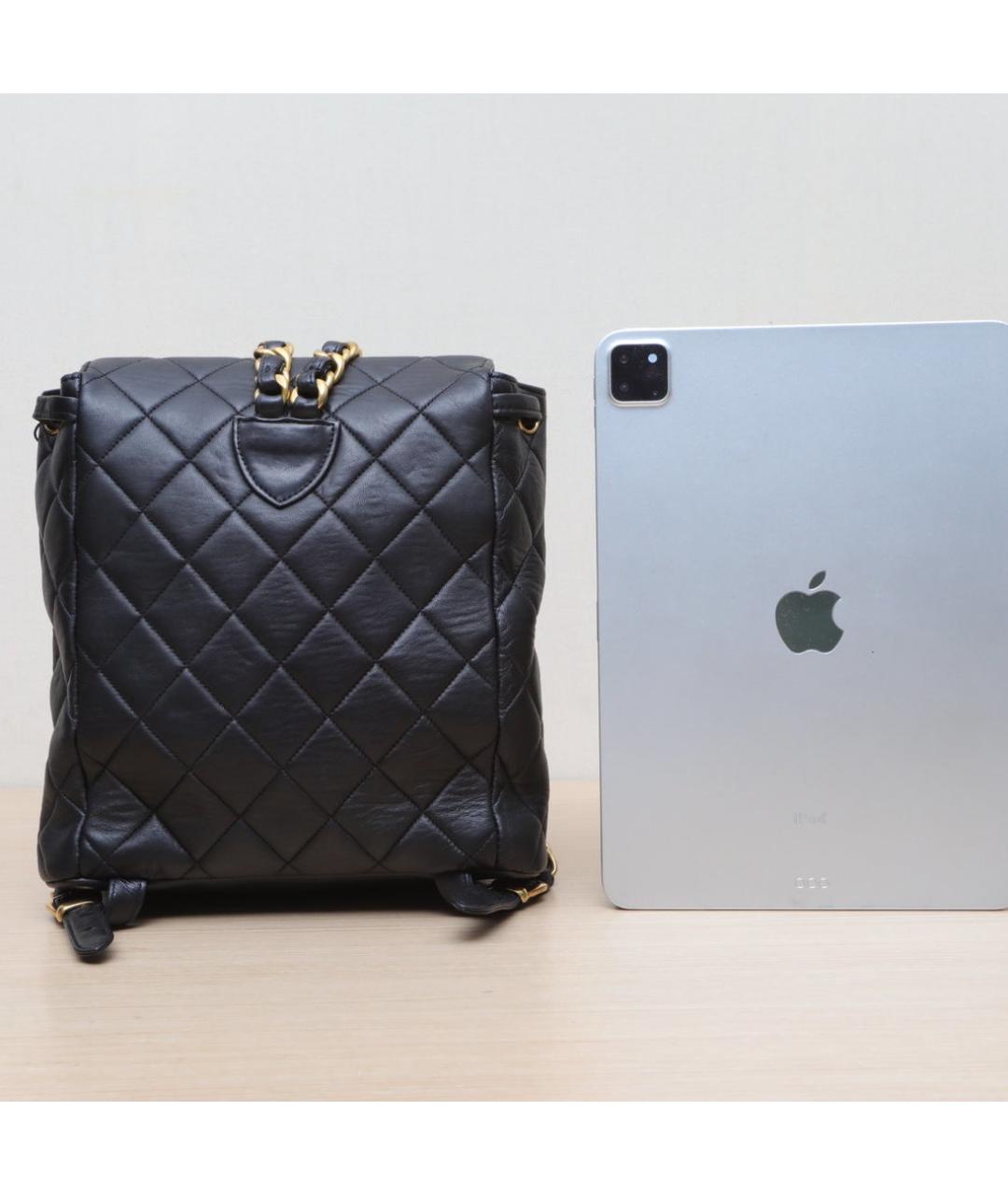 CHANEL Черный кожаный рюкзак, фото 6