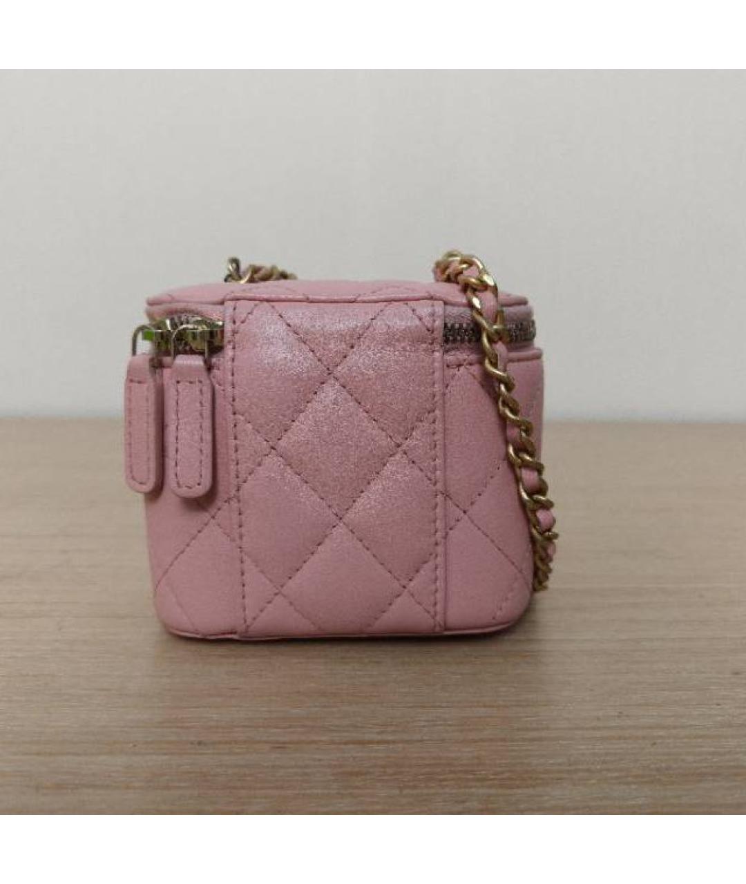 CHANEL Розовая кожаная сумка через плечо, фото 2