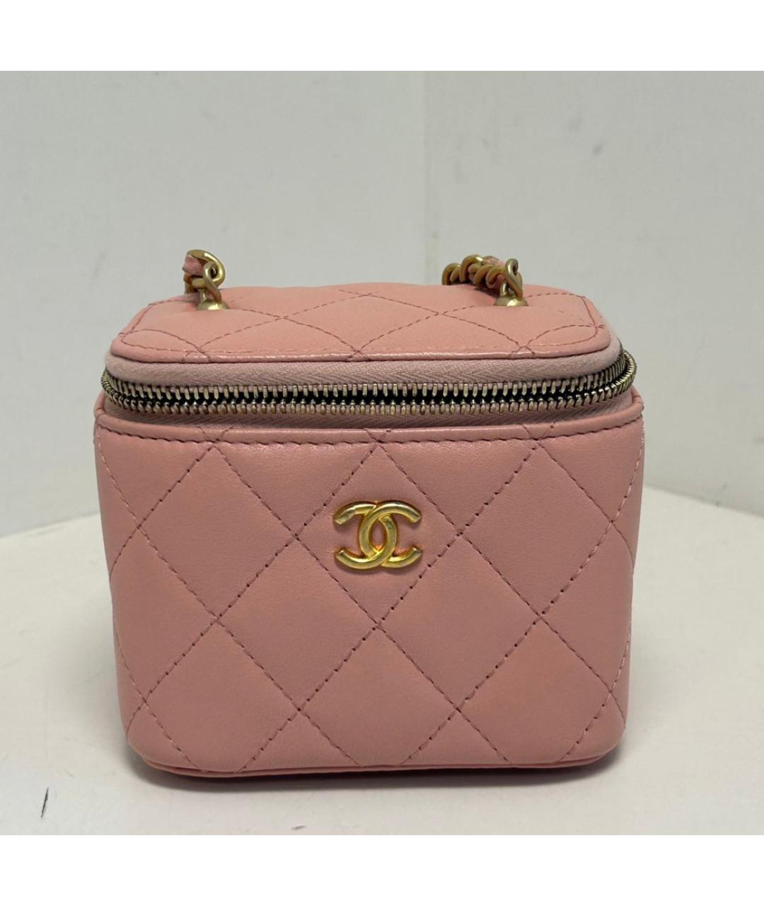 CHANEL Розовая кожаная сумка через плечо, фото 9