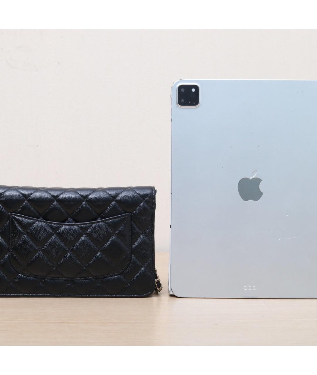 CHANEL Черная кожаная сумка через плечо, фото 6