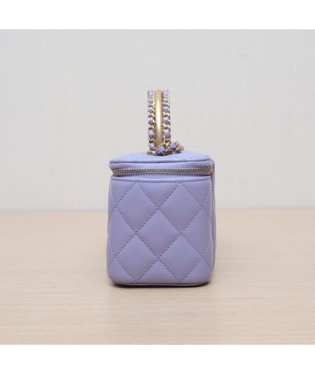 CHANEL Фиолетовая кожаная сумка через плечо, фото 5
