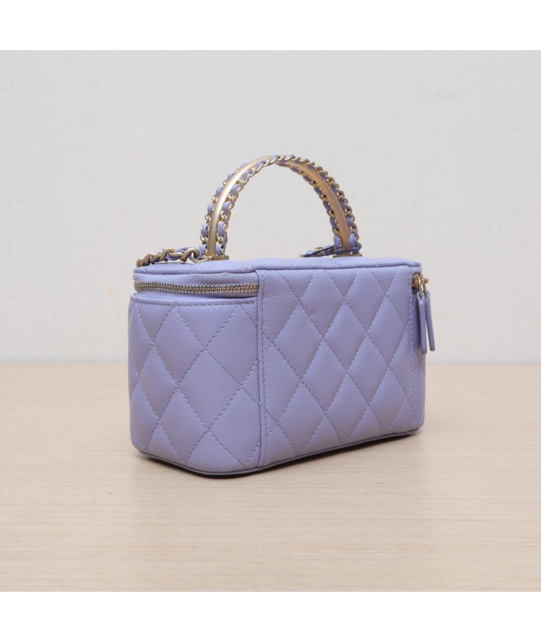CHANEL Фиолетовая кожаная сумка через плечо, фото 6