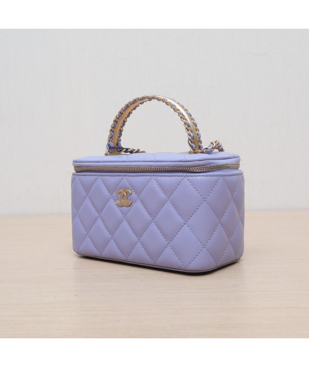 CHANEL Фиолетовая кожаная сумка через плечо, фото 4