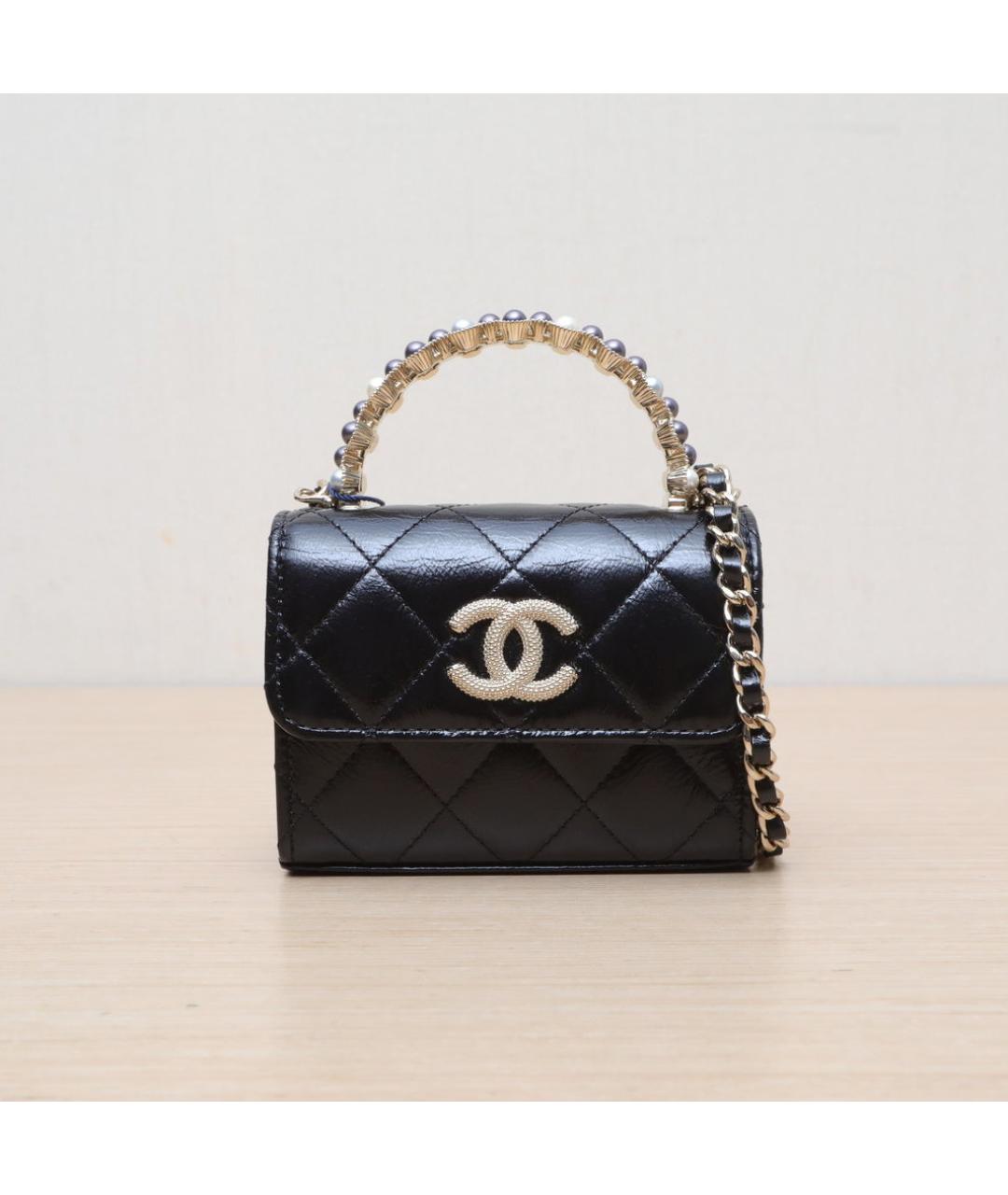 CHANEL Черная кожаная сумка через плечо, фото 3