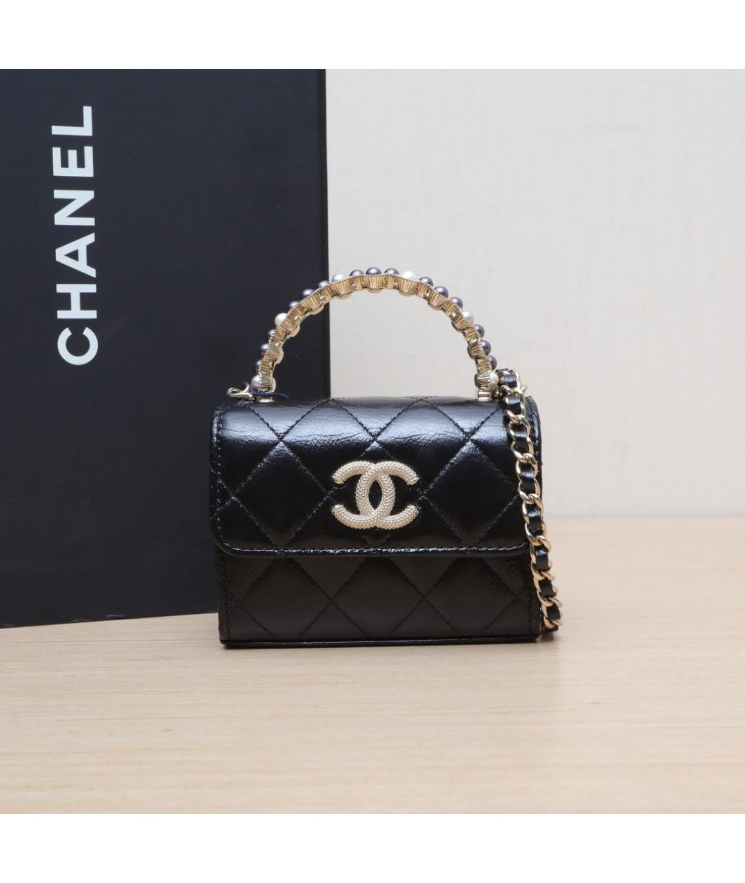 CHANEL Черная кожаная сумка через плечо, фото 2