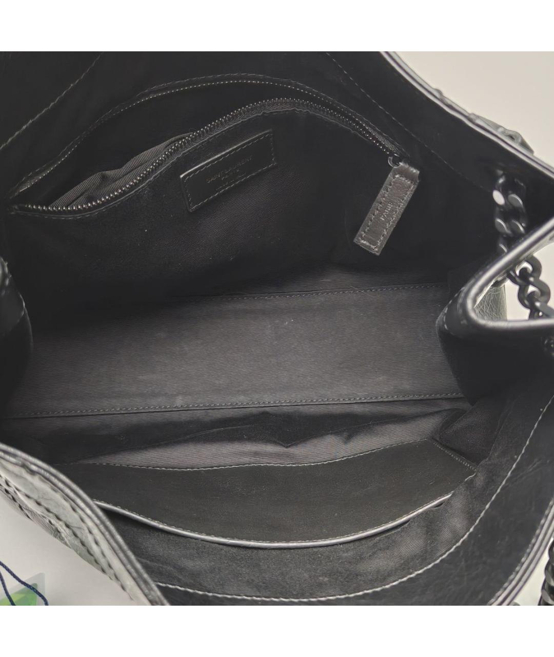 SAINT LAURENT Черная кожаная сумка через плечо, фото 8