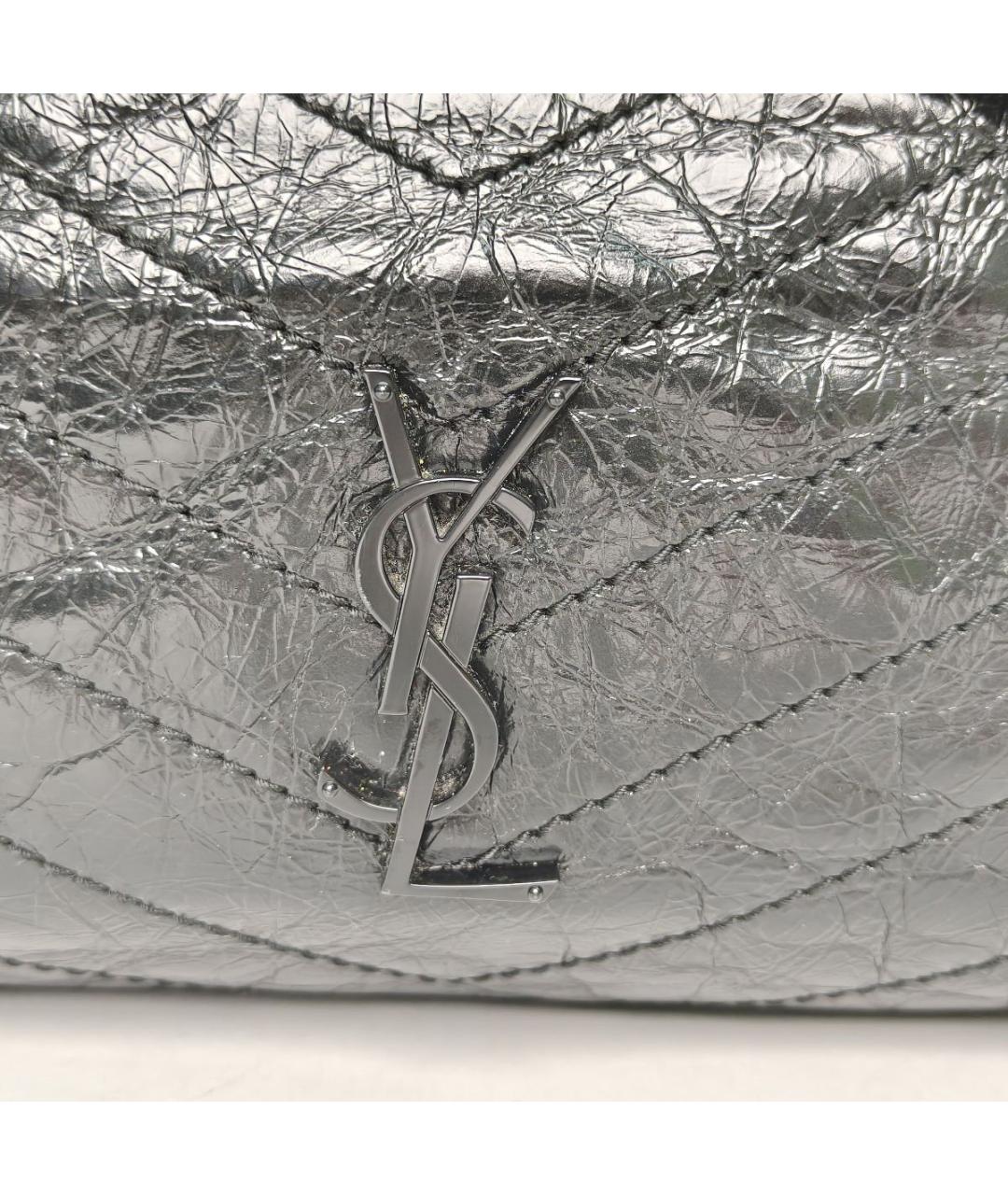 SAINT LAURENT Черная кожаная сумка через плечо, фото 7