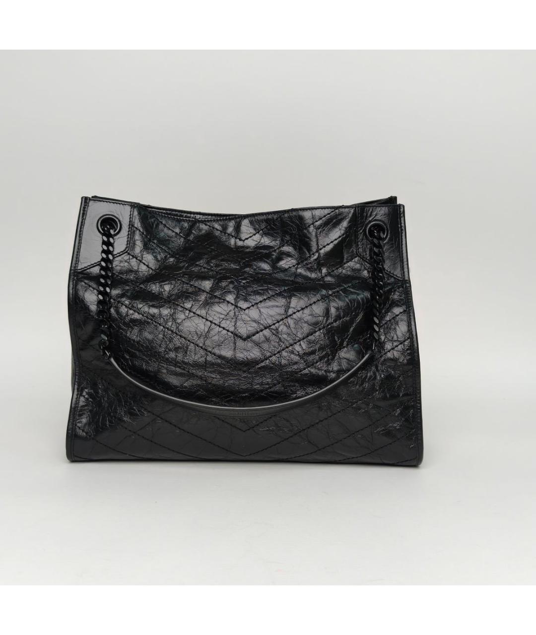 SAINT LAURENT Черная кожаная сумка через плечо, фото 3