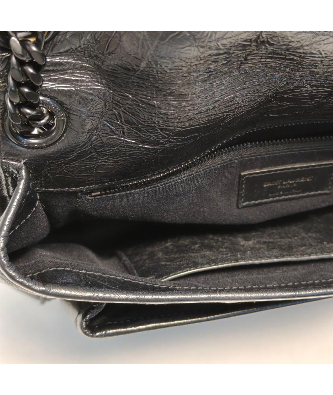 SAINT LAURENT Черная кожаная сумка через плечо, фото 7