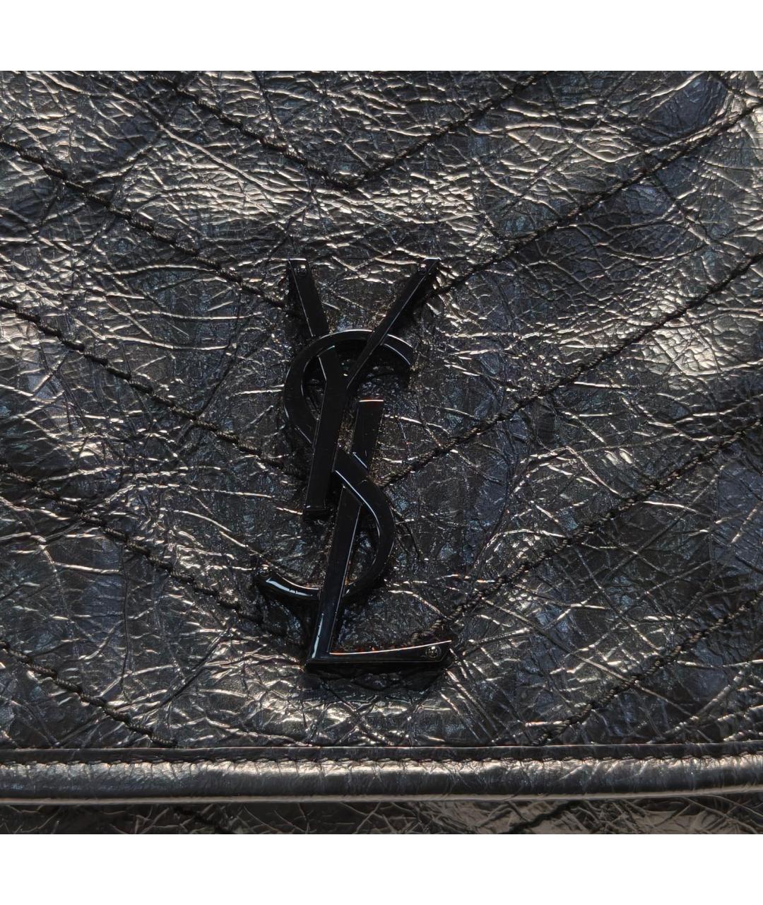 SAINT LAURENT Черная кожаная сумка через плечо, фото 8
