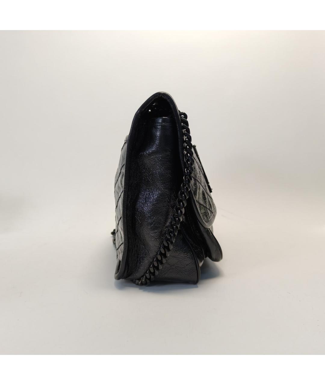 SAINT LAURENT Черная кожаная сумка через плечо, фото 3