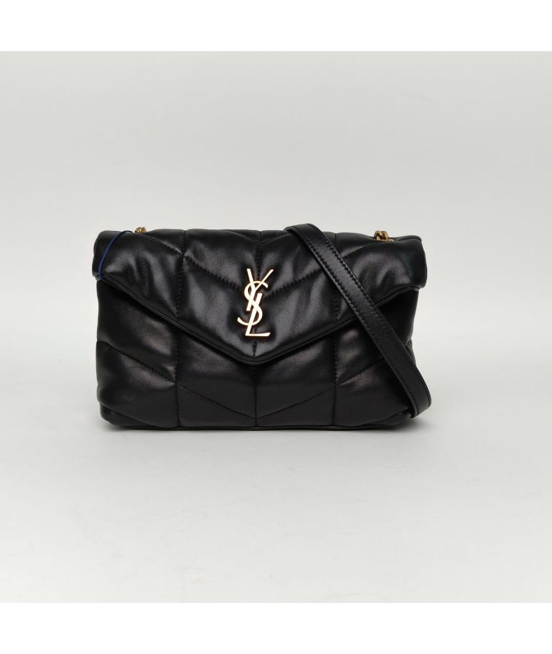 SAINT LAURENT Черная кожаная сумка через плечо, фото 2