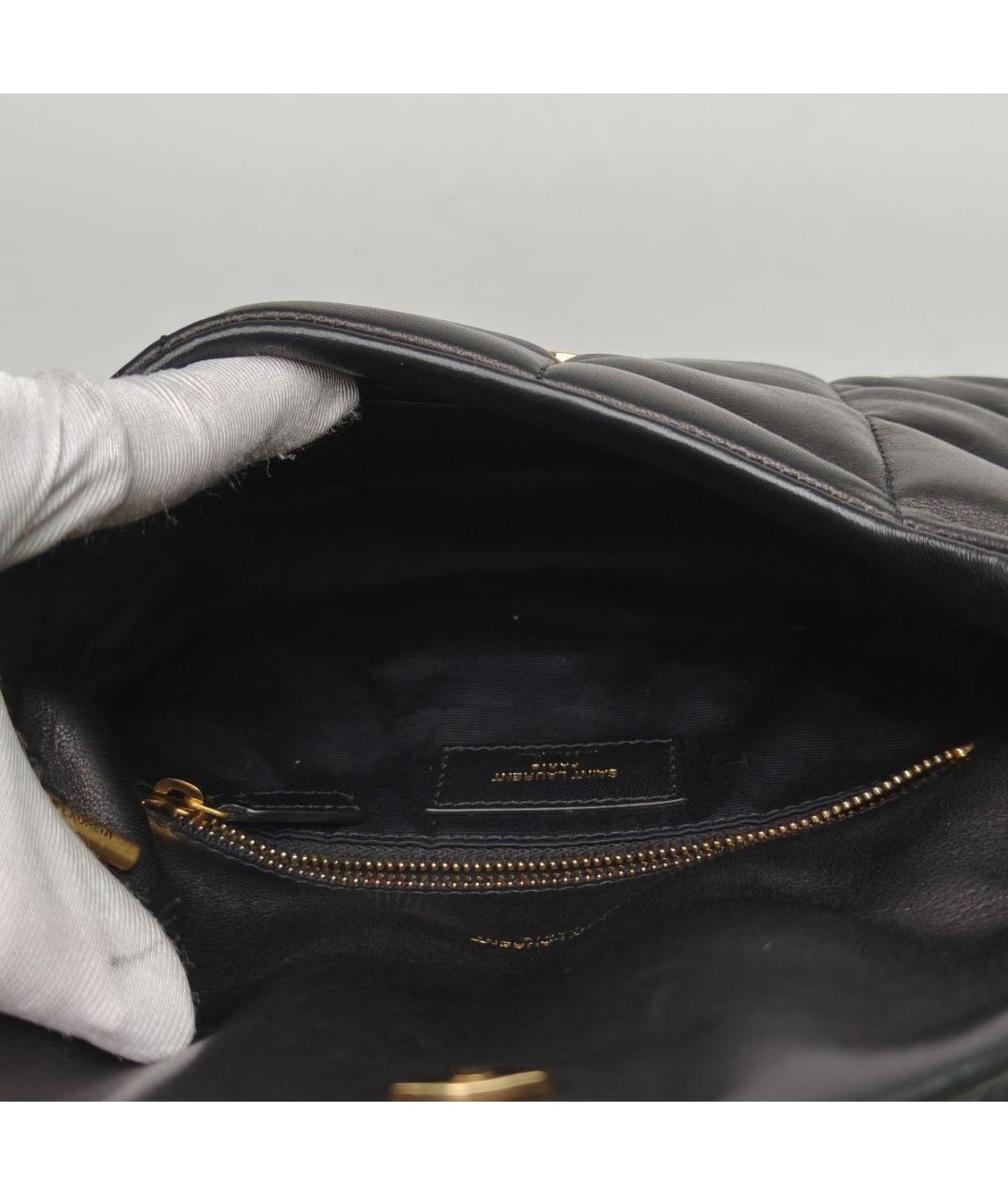 SAINT LAURENT Черная кожаная сумка через плечо, фото 8