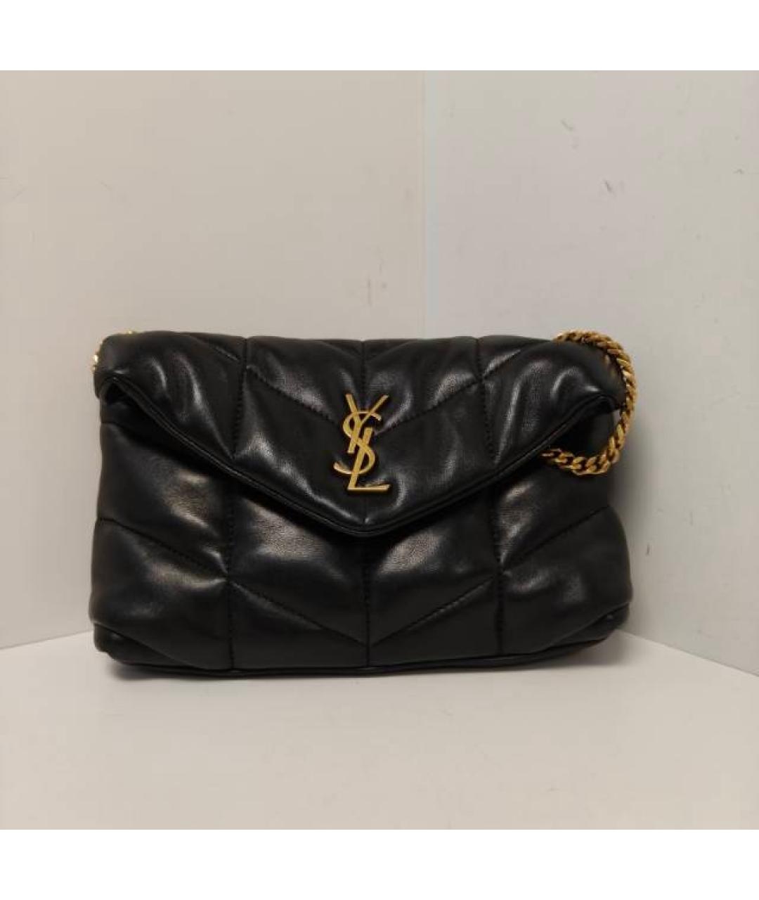 SAINT LAURENT Черная кожаная сумка через плечо, фото 9