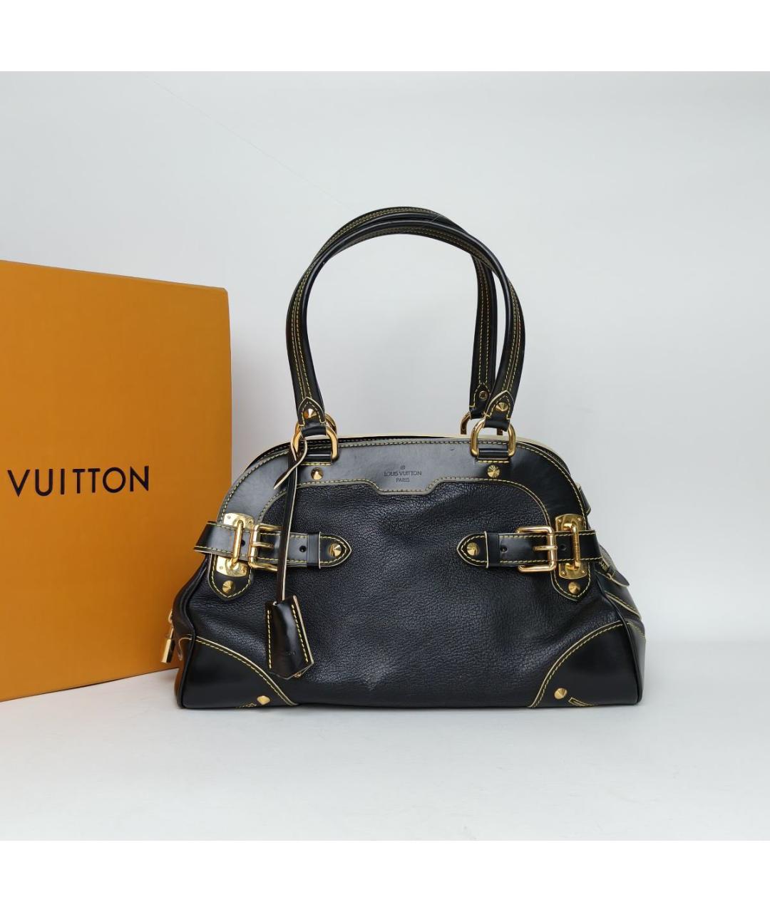 LOUIS VUITTON Черная кожаная сумка через плечо, фото 8