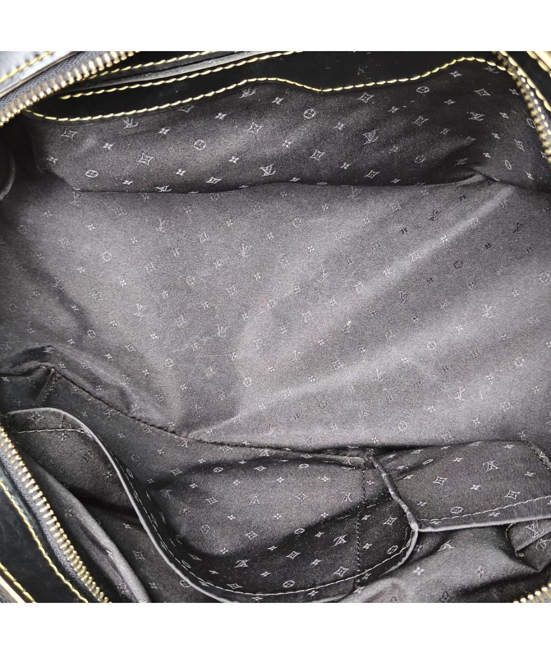 LOUIS VUITTON Черная кожаная сумка через плечо, фото 9