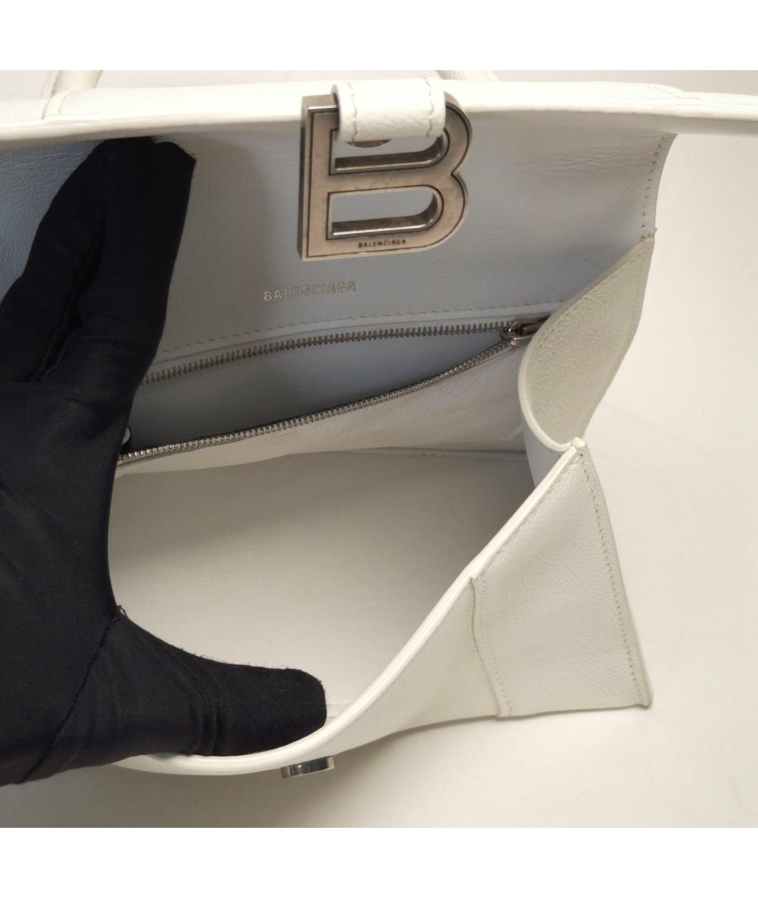 BALENCIAGA Белая кожаная сумка через плечо, фото 6