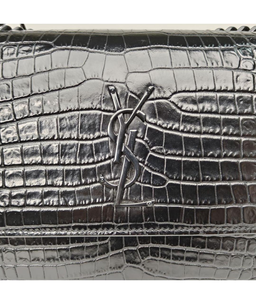 SAINT LAURENT Черная кожаная сумка через плечо, фото 7