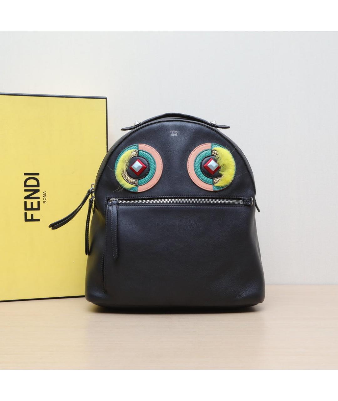FENDI Черный кожаный рюкзак, фото 2