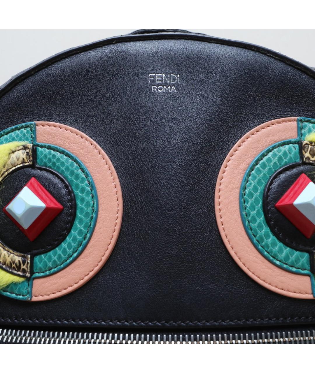 FENDI Черный кожаный рюкзак, фото 7