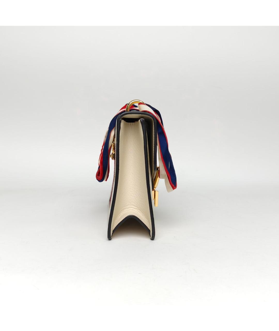 GUCCI Белая кожаная сумка через плечо, фото 5