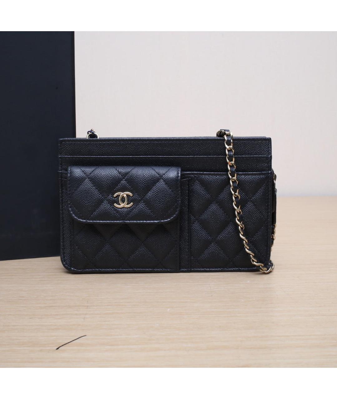 CHANEL Черная кожаная сумка через плечо, фото 2