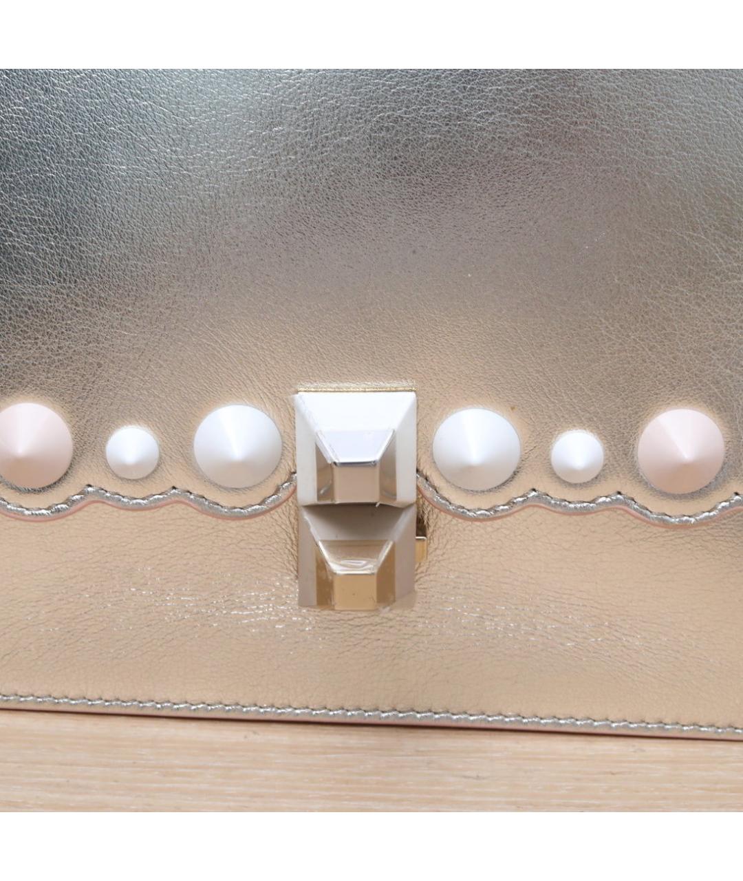 FENDI Серебряная кожаная сумка через плечо, фото 8