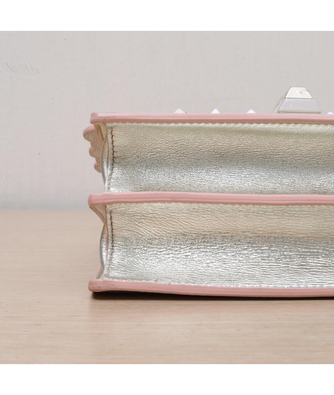 FENDI Серебряная кожаная сумка через плечо, фото 9