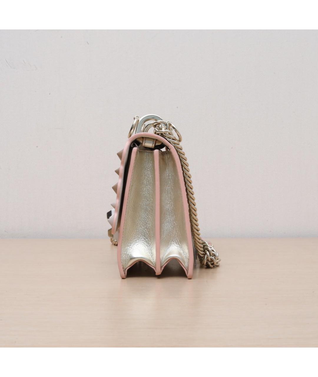 FENDI Серебряная кожаная сумка через плечо, фото 5