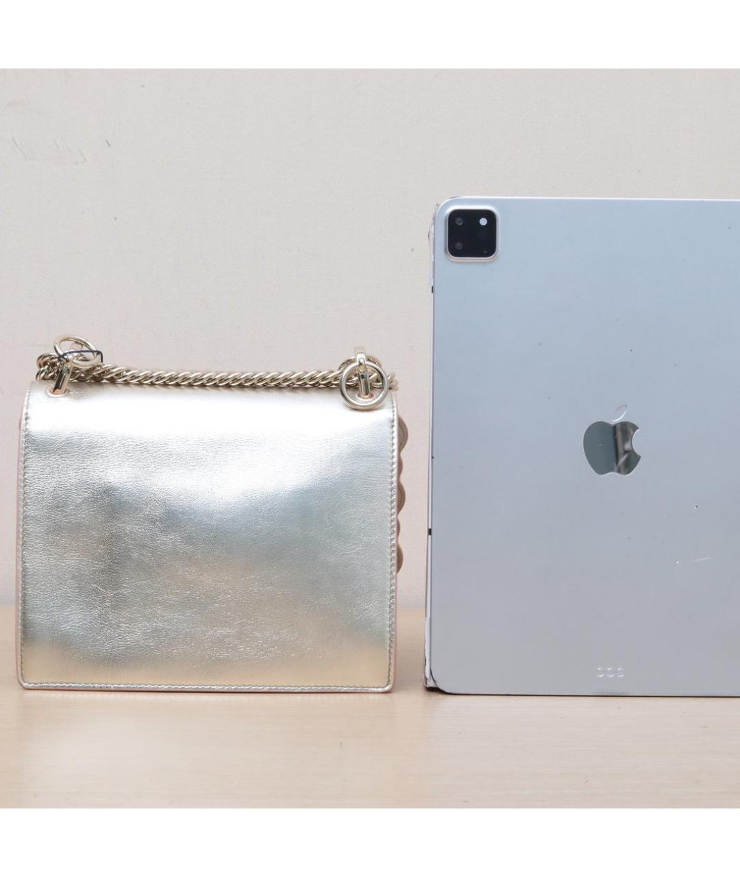 FENDI Серебряная кожаная сумка через плечо, фото 7