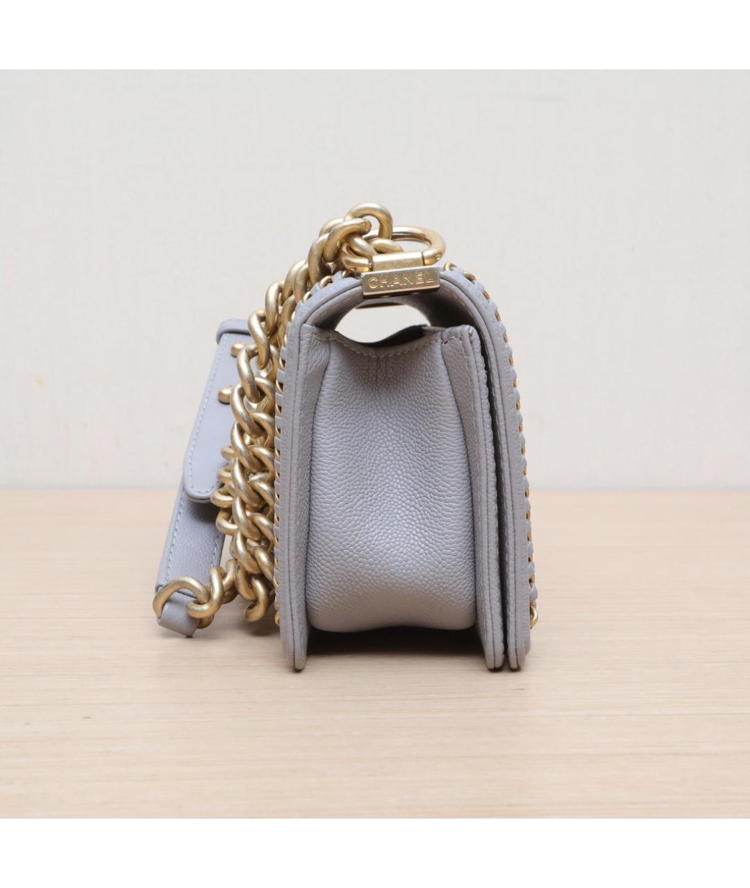 CHANEL Серая кожаная сумка через плечо, фото 5