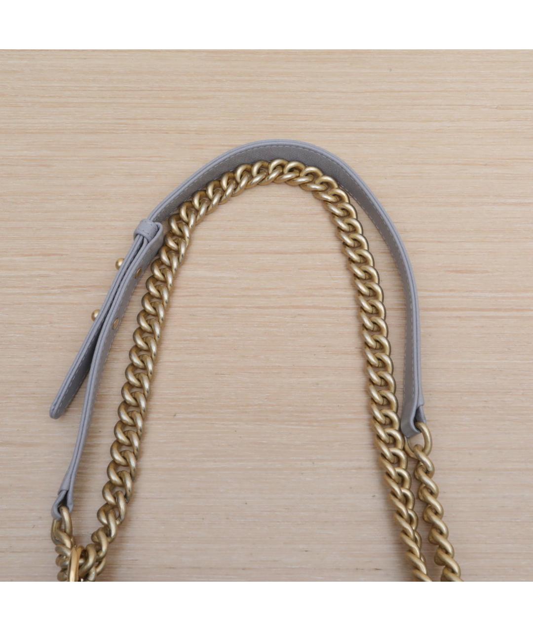 CHANEL Серая кожаная сумка через плечо, фото 9