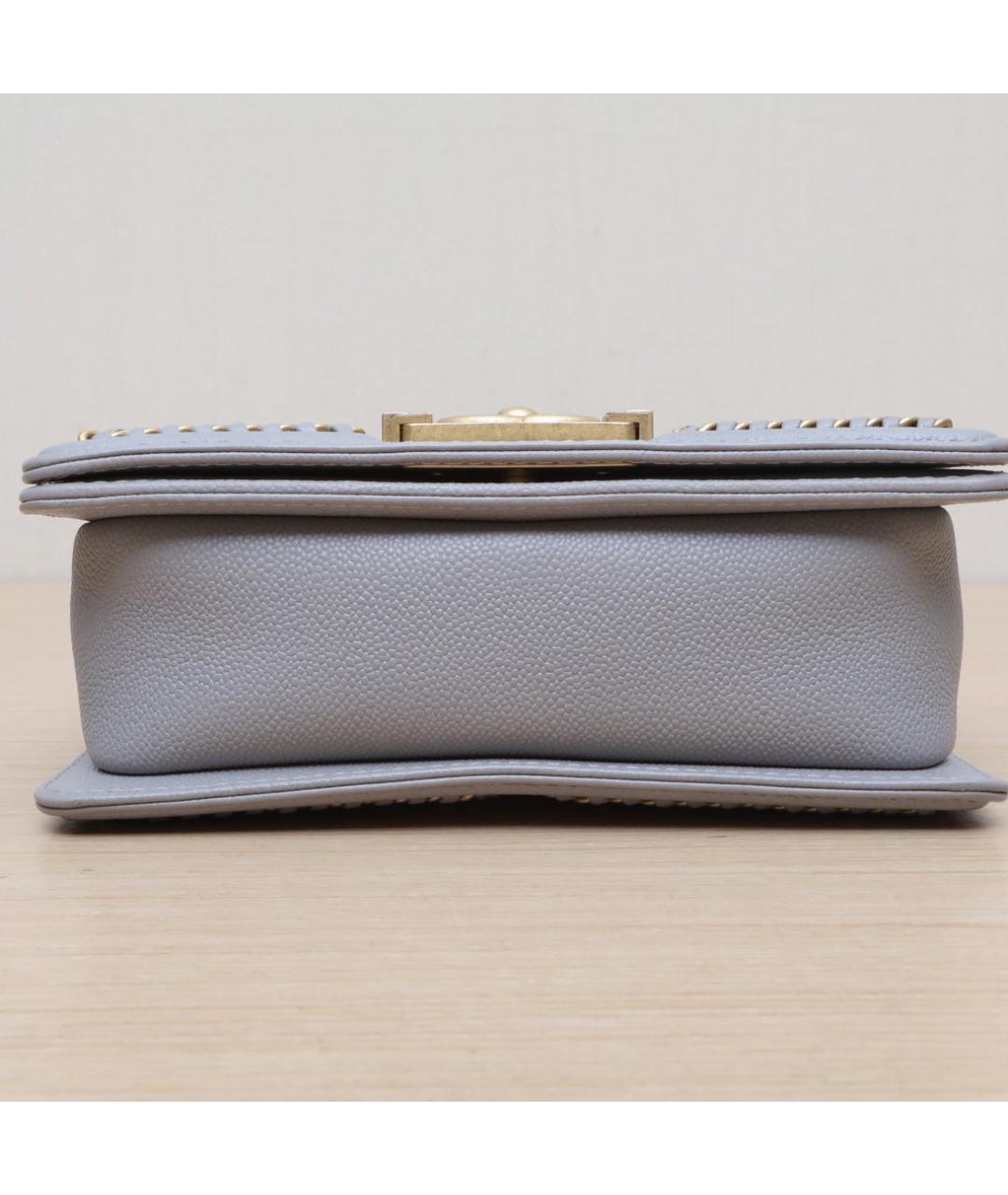 CHANEL Серая кожаная сумка через плечо, фото 8